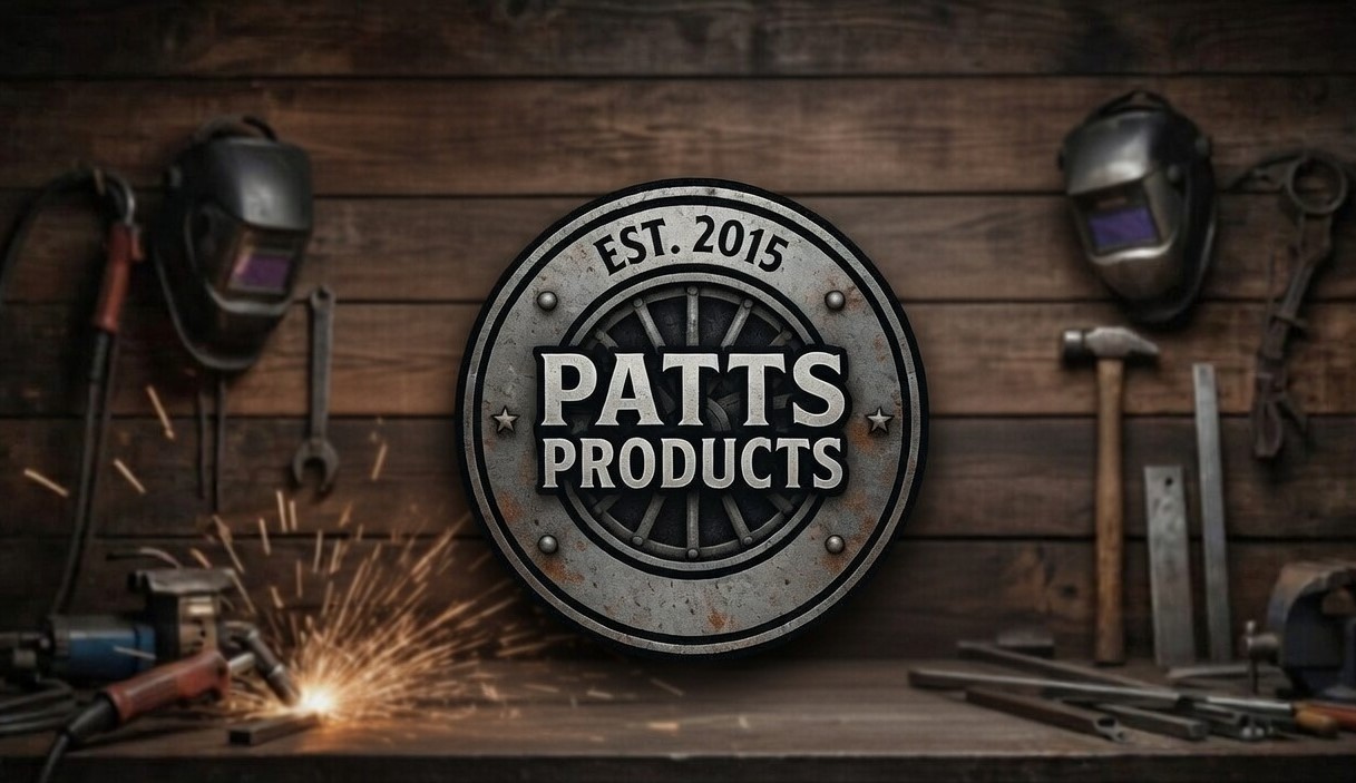 Patts Products workshop — welding steel wagon wheels
