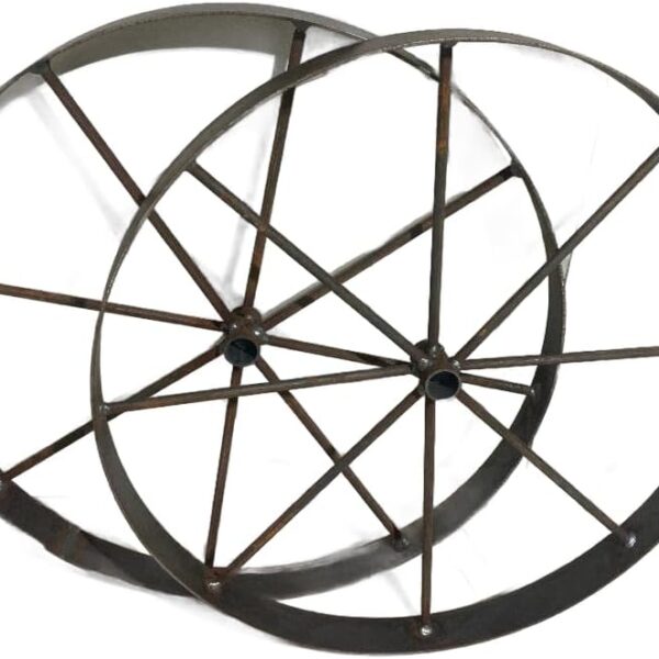 PAIR 2pcs 18" Decorative Steel Metal Wagon Wheels